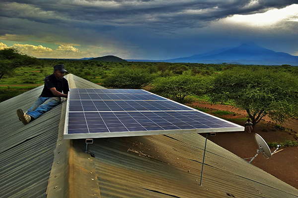 solar panel on roof